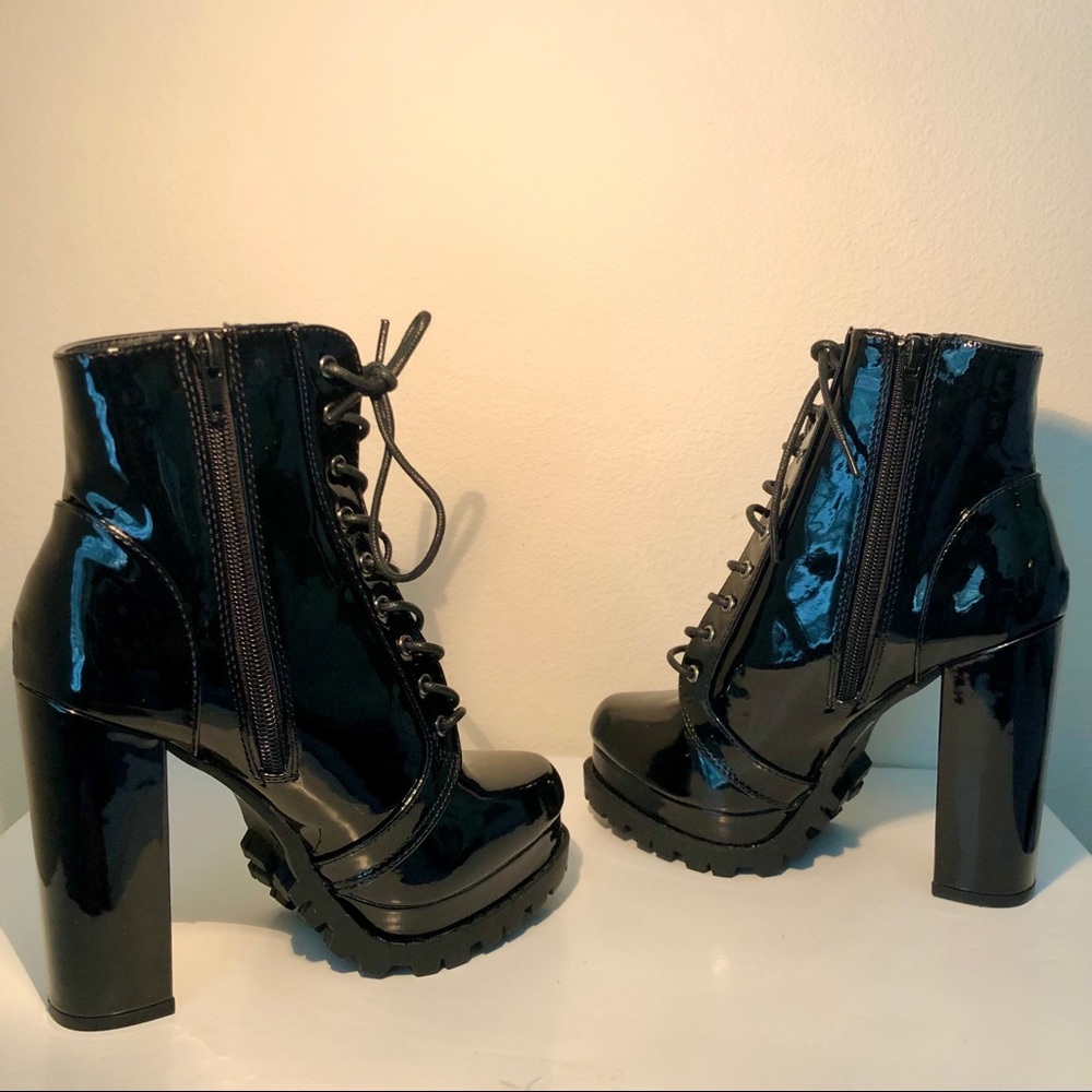 Black Patent Platform Boots
